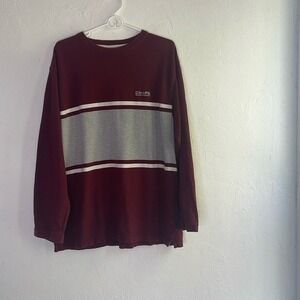 Ralph Lauren Vintage Chaps Burgundy Color Block Crewneck Pullover Size XL